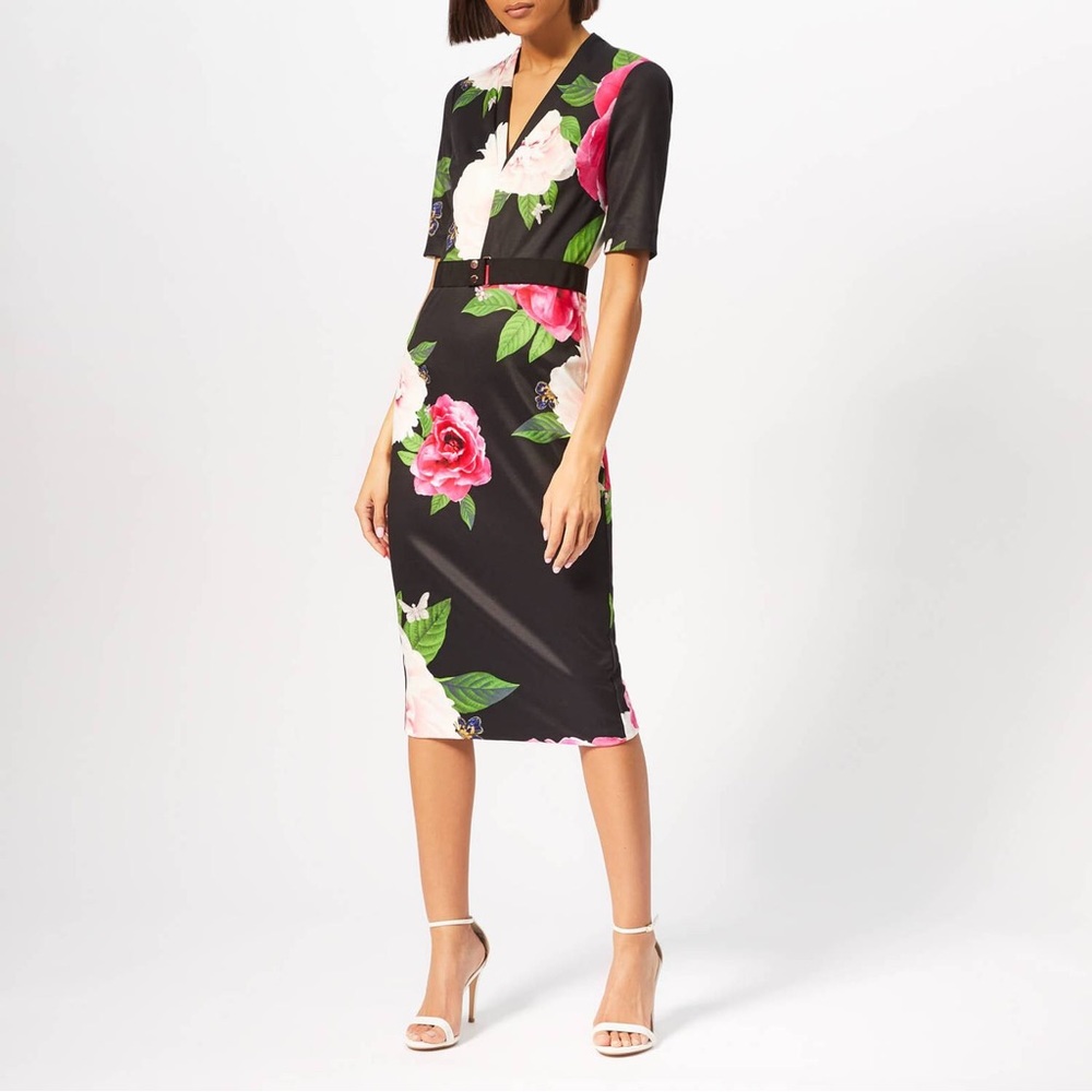 NWOT TED BAKER | Gilanno Magnificent V-Neck Bodycon Dress | Size 1